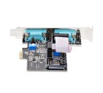 StarTech.com Scheda Seriale PCIe a 2 porte, scheda PCI Express a doppia porta RS232/RS422/RS485 (DB9), staffe a basso profilo incluse, UART 16C1050, Windows/Linux, conforme a TAA - Protezione ESD di livello 4
