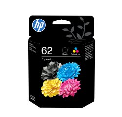 HP 62 pack de 2 cartouches authentiques d'encre noire / trois couleurs