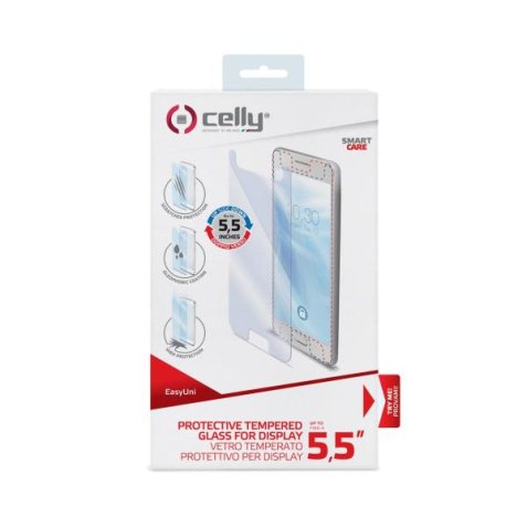 Celly EASYUNI55 protezione per lo schermo e il retro dei telefoni cellulari Pellicola proteggischermo trasparente Universale 1 pz