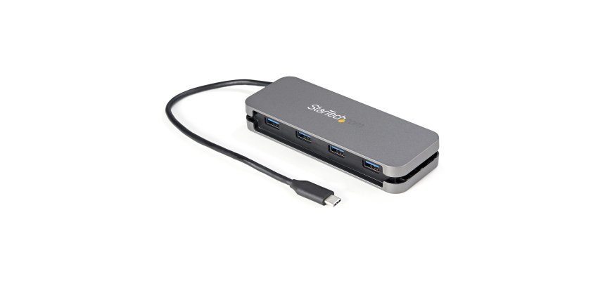 StarTech.com Hub USB-C 4 Ports - 4x USB-A - Hub USB 3.0 Type-C 5Gbps (USB 3.2 Gen 1) - Alimenté par Bus - Adaptateur Hub USB-C vers USB-A Portable - Câble 28.5cm/Rangement Intégré