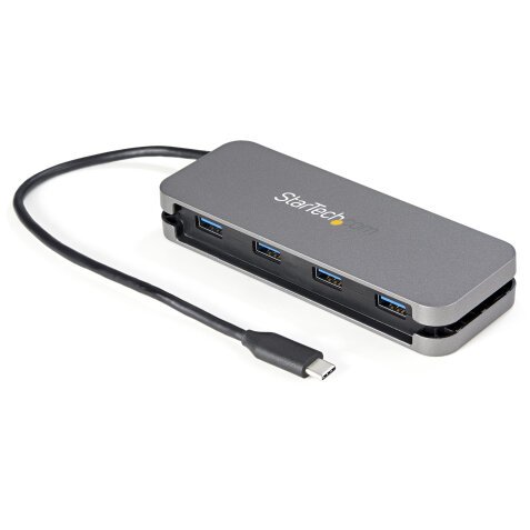 StarTech.com HB30CM4AB Schnittstellen-Hub USB 3.2 Gen 1 (3.1 Gen 1) Type-C 5000 Mbit/s Schwarz, Grau