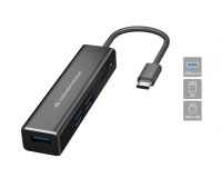 Conceptronic DONN08B base para portátil y replicador de puertos USB 3.2 Gen 1 (3.1 Gen 1) Type-C Negro