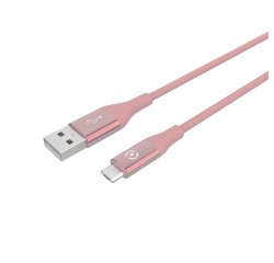 Celly USBMICROCOLORPK cavo USB USB 2.0 1 m USB A Micro-USB B Rosa