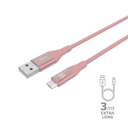 Celly USBMICROCOL3MPK USB cable 3 m USB A Micro-USB B Pink