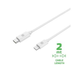 Celly USBLIGHTC2MWH cable de conector Lightning 2 m Blanco