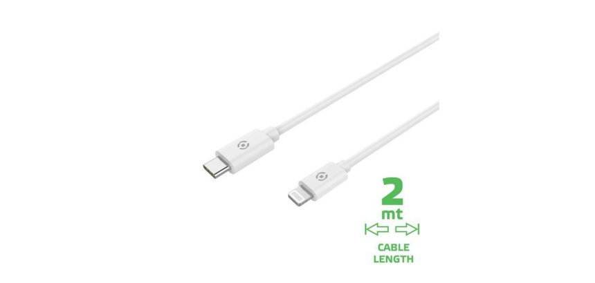 Celly USBLIGHTC2MWH cable de conector Lightning 2 m Blanco