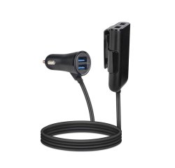 Celly CC4USBEXTBK Caricabatterie per dispositivi mobili Universale Nero Accendisigari Auto