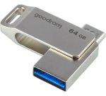 Goodram ODA3 unidad flash USB 64 GB USB Type-A / USB Type-C 3.2 Gen 1 (3.1 Gen 1) Plata