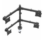 StarTech.com Desk Mount Quad Monitor Arm - Ergonomic VESA 4 Monitor Mount 2x2 up to 27" (17.6lb/8kg) - Articulating & Height Adjustable Pole Mount - Tilt/Swivel/Rotate LCD/LED Screen - Desk Clamp/Grommet