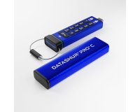 iStorage datAshur PRO+C 128GB | Secure USB Type-C Memory Stick | FIPS 140-3 Level 3 pending | PIN protected | Type C-A adapter included.