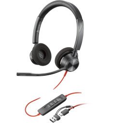 POLY Micro-casque Blackwire 3320 stéréo USB-C + adaptateur USB-C/A