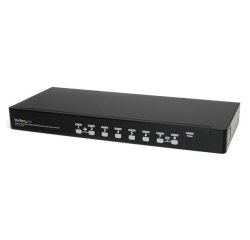 StarTech.com Kit de commutateur KVM USB à montage sur rack 1U 8 ports avec affichage à l'écran et câbles