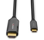 Lindy 43369 adaptador de cable de vídeo 3 m USB Tipo C HDMI tipo A (Estándar) Negro