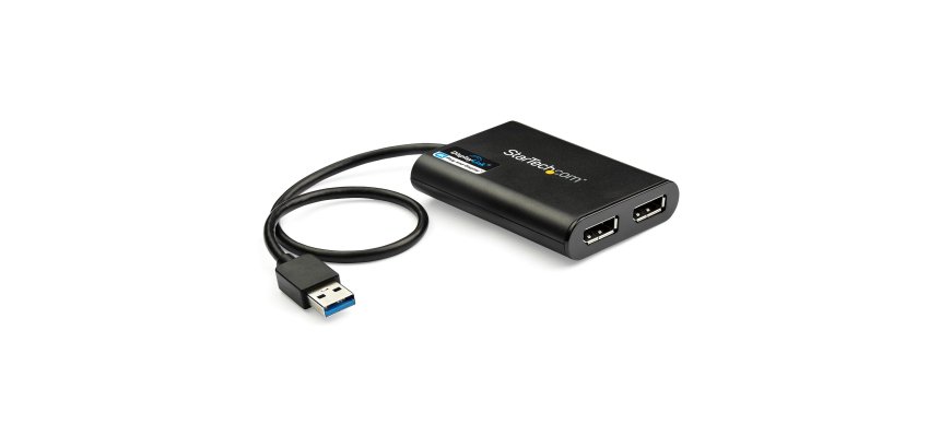 StarTech.com USB 3.0 to Dual DisplayPort Adapter, 4K 60Hz, DisplayLink Certified, USB to Dual DP Display Adapter, Dual DisplayPort Adapter for Mac & Windows