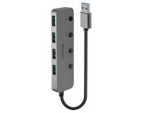 Lindy 43309 hub de interfaz USB 3.2 Gen 1 (3.1 Gen 1) Type-A 5 Mbit/s Gris