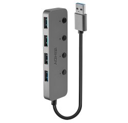 Lindy 43309 hub de interfaz USB 3.2 Gen 1 (3.1 Gen 1) Type-A 5 Mbit/s Gris