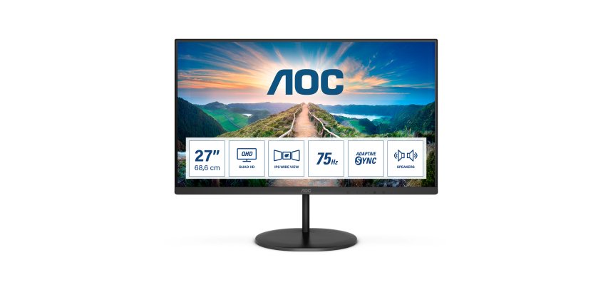 Monitor AOC V4 Q27V4EA LED display 68,6 cm (27") 2560 x 1440 Pixeles 2K Ultra HD Negro
