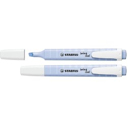Surligneur stabilo swing cool pastel edition format stylo   pointe biseautee trace 1/4mm  clip coloris nuage de bleu