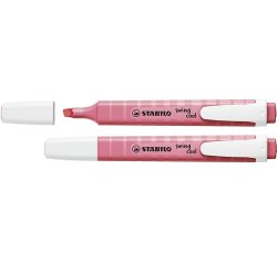 Surligneur stabilo swing cool pastel edition format stylo   pointe biseautee trace 1/4mm  clip coloris petale de rose