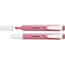 Surligneur stabilo swing cool pastel edition format stylo   pointe biseautee trace 1/4mm  clip coloris petale de rose