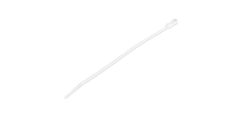 StarTech.com Colliers de Serrage avec Trous de Montage 20 cm - Largeur 4 mm - Diam. de faisceau 52 mm - Résistance 22 kg - Colliers autobloquants en Nylon 66 avec trous de vis - Homologués UL - 100 pcs