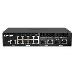 QNAP QSW-M2108R-2C commutateur réseau Géré L2 2.5G Ethernet (100/1000/2500) Connexion Ethernet, supportant l'alimentation via ce port (PoE) Noir