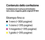 HP Confezione da 4 cartucce di inchiostro nero, ciano, magenta, giallo originali 903