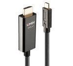 Lindy 43315 adaptador de cable de vídeo 5 m USB Tipo C HDMI tipo A (Estándar) Negro