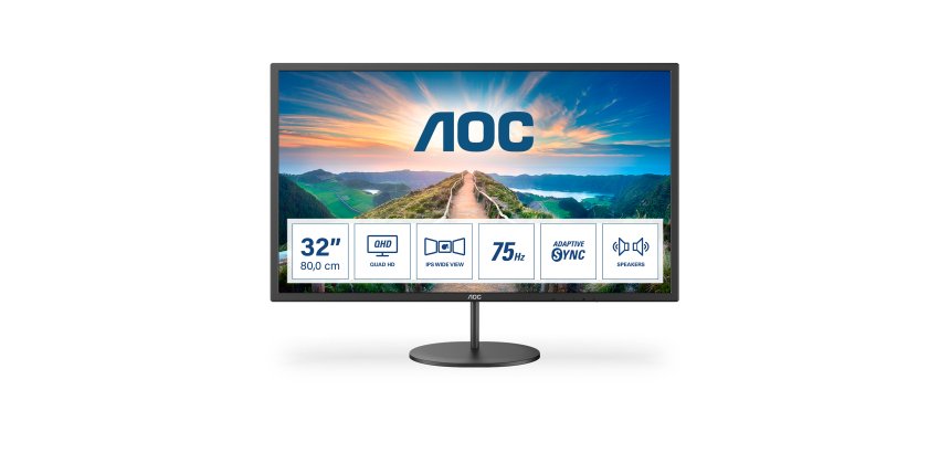 AOC V4 Q32V4 écran plat de PC 80 cm (31.5") 2560 x 1440 pixels 2K Ultra HD LED Noir