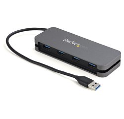 StarTech.com 4 Port USB 3.0 Hub - USB-A to 4x USB-A - SuperSpeed 5Gbps Portable USB 3.1 Gen 1 Type-A Hub - USB Bus Powered - Laptop/Desktop USB Hub with Long Cable 28cm & Cable Management~4 Port USB 3.0 Hub - USB-A to 4x USB-A - SuperSpeed 5Gbps Portable