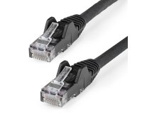 StarTech.com Cable Ethernet CAT6 de 1m - LSZH - Cable de Red de 10 Gigabits de 650MHz y PoE de 100W UTP sin Enganches (Snagless) con Alivio de Tensión - Negro - CAT 6 - ETL