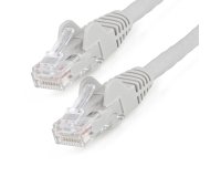 StarTech.com Cable Ethernet CAT6 de 1m - LSZH - Cable de Red de 10 Gigabits de 650MHz y PoE de 100W UTP sin Enganches (Snagless) con Alivio de Tensión - Gris - CAT 6 - ETL