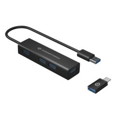 Conceptronic HUBBIES06B hub de interfaz USB 3.2 Gen 1 (3.1 Gen 1) Type-A 5000 Mbit/s Negro