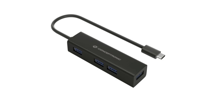 Conceptronic HUBBIES07B hub di interfaccia USB 3.2 Gen 1 (3.1 Gen 1) Type-C 5000 Mbit/s Nero