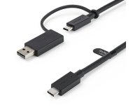 StarTech.com Cable USB-C de 1m con Llave Adaptador (Dongle) a USB-A - Cable Híbrido USB Tipo C a USBC (10Gbps y PD de 100W) o USBA (5Gbps) - Ideal Para Docking Stations Híbridas