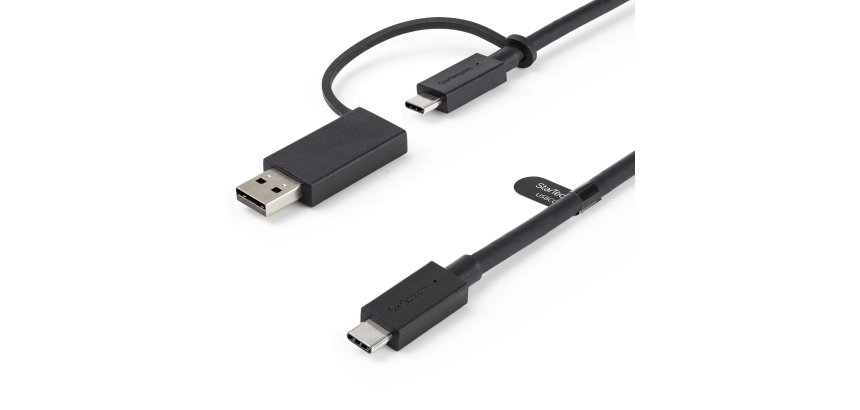 StarTech.com Câble USB-C de 1m avec Adaptateur USB-A Dongle, USB 10Gbps/5Gbps, 100W (5A) PD, 8K 60Hz/4K 144Hz DP Alt Mode - Compatible Thunderbolt