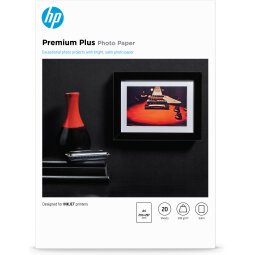 HP Papel fotográfico Premium Plus, satinado, 300 g/m2, A4 (210 x 297 mm), 20 hojas