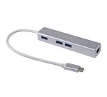 Equip Hub USB-C a USB 3.0 de 3 puertos con adaptador Gigabit