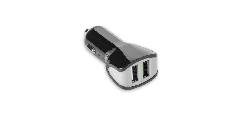 Celly CC2USBTURBOBK cargador de dispositivo móvil Smartphone, Tableta Negro, Gris USB Auto