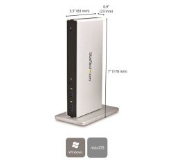 StarTech.com Dual-monitor USB 3.0 docking station met DVI en verticale standaard