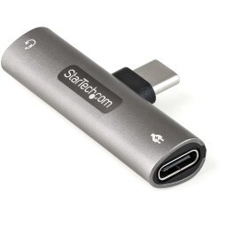 StarTech.com USB-C Audio- & Ladeadapter - USB-C Audio Adapter mit 3,5mm-TRRS-Kopfhörer-/Headset-Buchse und 60W USB-Typ-C Power-Delivery-Pass-Through-Ladegerät - für USB-C-Telefon/Tablet/Laptop
