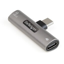 StarTech.com USB-C-Audio- und Ladeadapter - USB-C Audioadapter mit USB-C-Audio-Kopfhörer-/Headset-Anschluss und 60W USB-Typ-C Power-Delivery-Pass-Through-Ladegerät - für USB-C-Telefon/Tablet/Laptop