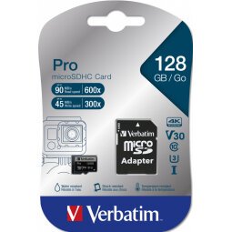 Verbatim Pro 128 Go MicroSDXC UHS-I Classe 10