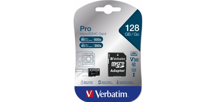 Verbatim Pro 128 GB MicroSDXC UHS-I Class 10