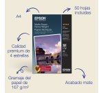 Epson Papel mate A4 de , 167 g/m2, 50 hojas