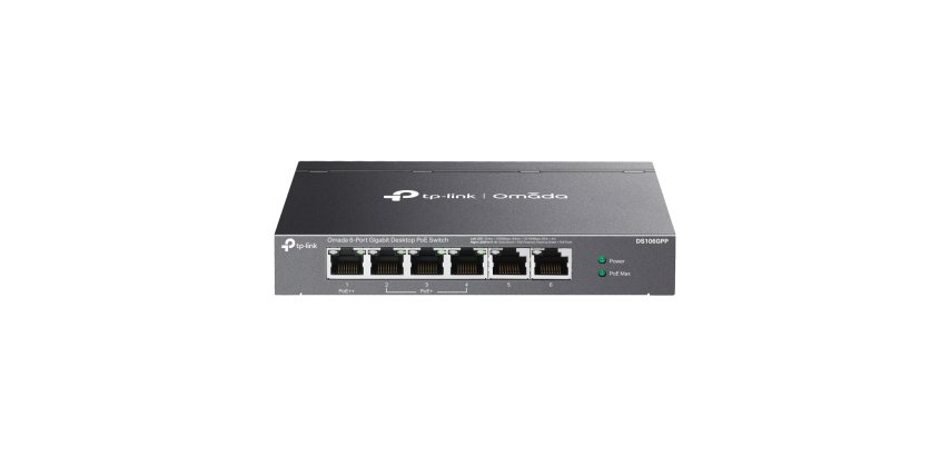 TP-Link Omada DS106GPP commutateur réseau Non-géré Gigabit Ethernet (10/100/1000) Connexion Ethernet, supportant l'alimentation via ce port (PoE) Noir