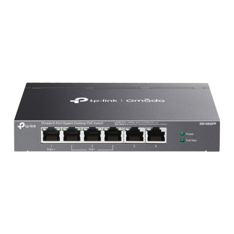 TP-Link Omada DS106GPP commutateur réseau Non-géré Gigabit Ethernet (10/100/1000) Connexion Ethernet, supportant l'alimentation via ce port (PoE) Noir