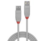 Lindy 0.5m USB 2.0 Type A Extension Cable, Anthra Line, Grey