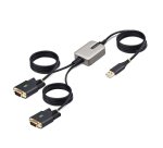 StarTech.com Adaptateur USB vers Série de 2 Ports de 4m, Vis/Écrous DB9 Interchangeables, COM Rétention, Câble Convertisseur USB-A vers DB9 RS232, FTDI, Protection ESD Niveau 4, Windows/macOS/ChromeOS/Linux