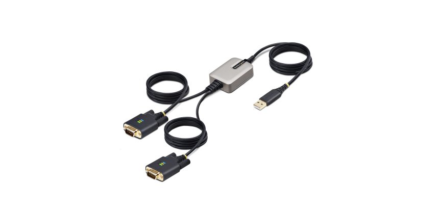 StarTech.com Adaptateur USB vers Série de 2 Ports de 4m, Vis/Écrous DB9 Interchangeables, COM Rétention, Câble Convertisseur USB-A vers DB9 RS232, FTDI, Protection ESD Niveau 4, Windows/macOS/ChromeOS/Linux